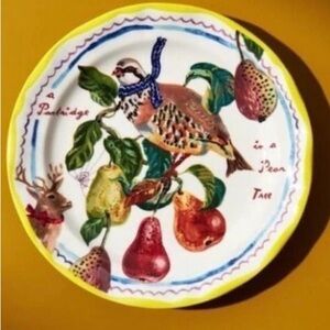 Nathalie Lete 12 days of Christmas plate partridge in a pair tree